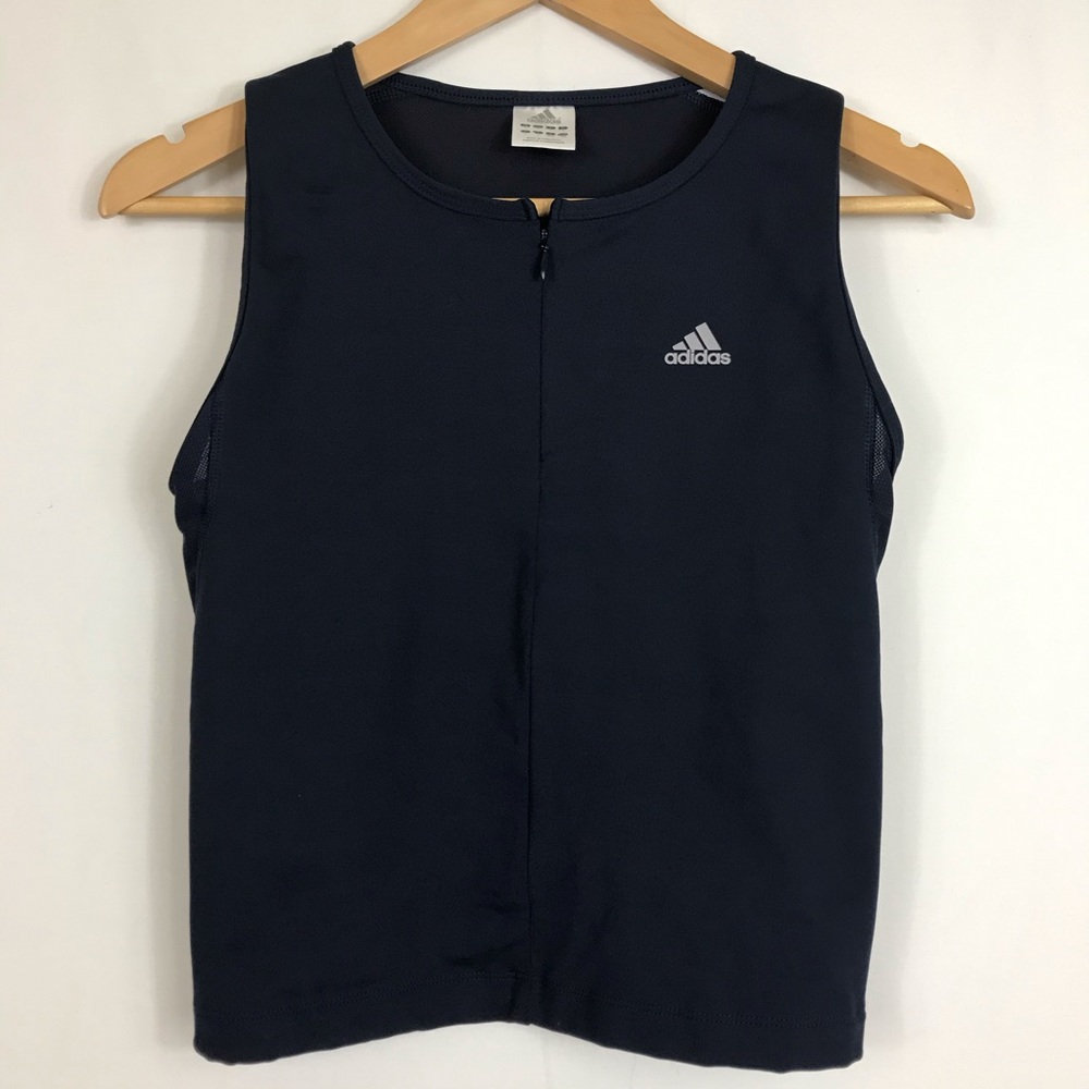 Adidas Sleeveless 1/4 zip front tank shirt Size L
